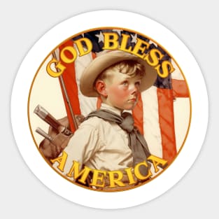 God Bless America with Boy Scout Sticker